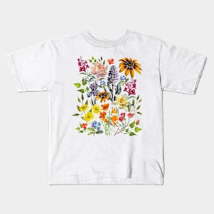 Wildflower Vintage Flower Botanical Kids T-Shirt